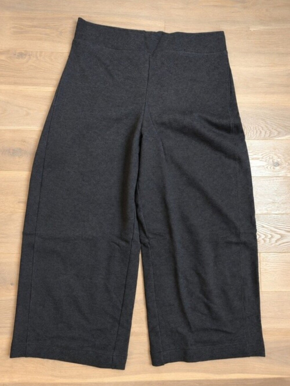 COS Grey Melange Wide-Waist Cotton Cropped Joggers Sweatpants Large